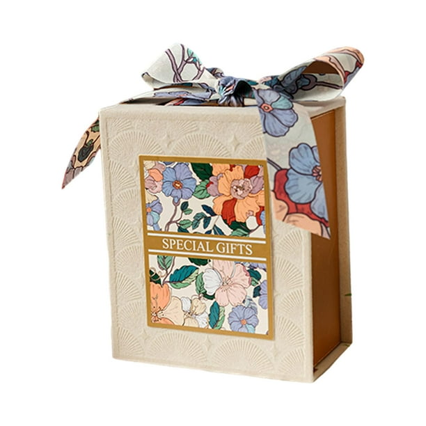 Caja de regalo con cinta, caja decorativa con tapa, caja de dulces