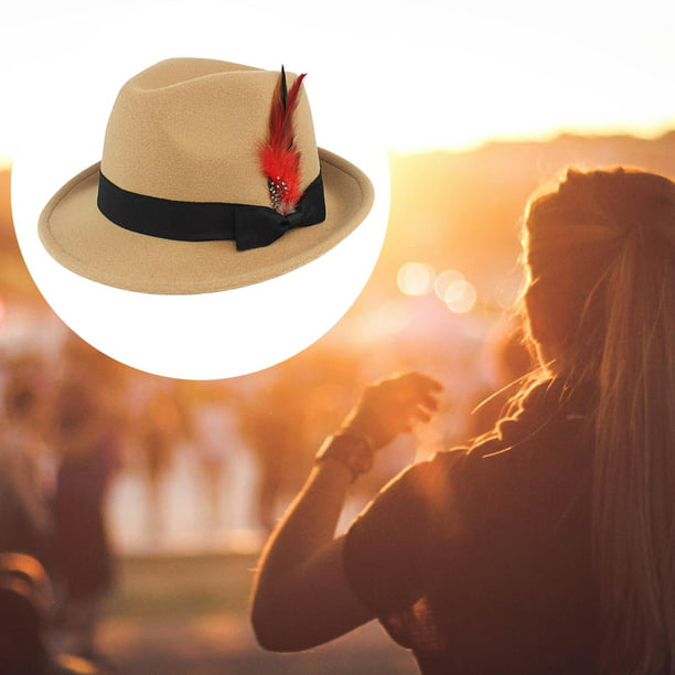Sombrero de jazz de Panamá unisex Sombrero de ala corta Sombrero de plumas  Sombreros Fedora , Salvador Sombrero de copa Panamá Jazz