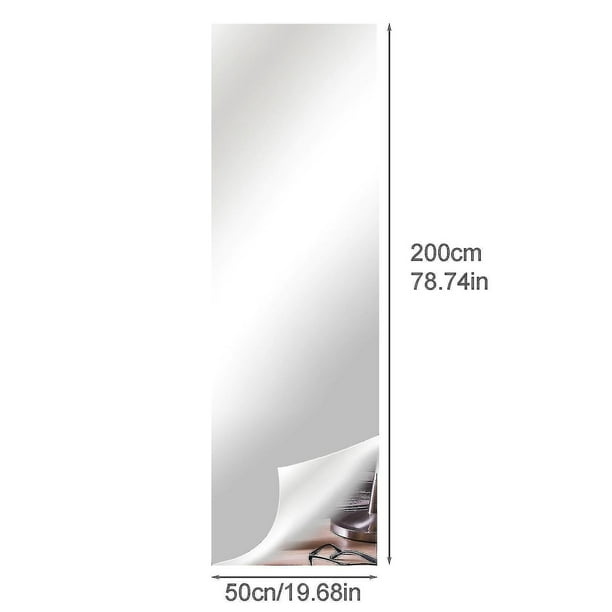  SLDHFE Hoja de espejo adhesivo de calidad, hojas de espejos  flexibles, 19 x 80 pulgadas, rollo de espejo flexible sin vidrio, 0.004 in  de grosor, azulejos de espejo de plástico para