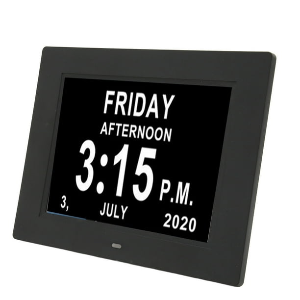 Reloj de día con calendario digital para personas mayores