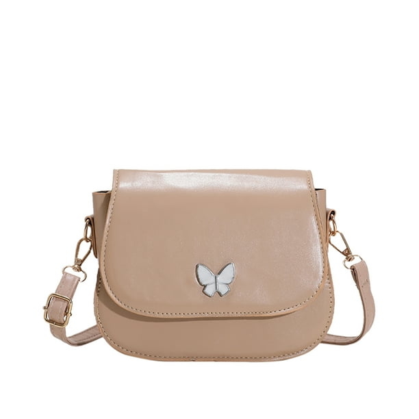 Bolsa Bolsos de hombro de mariposa para mujer, bolso pequeño con solapa,  bolso de mensajero (caqui) JShteea Para Estrenar