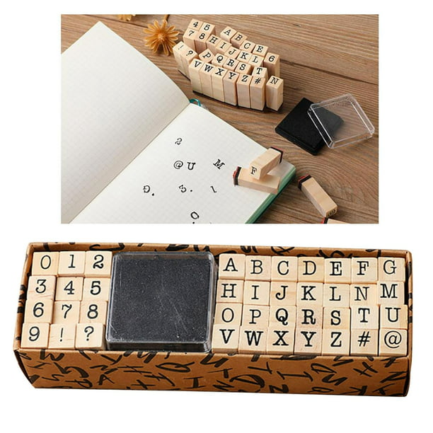  26 sellos letras letras letras letras letras ABC escritura  miniblings madera caja sellos : Productos de Oficina