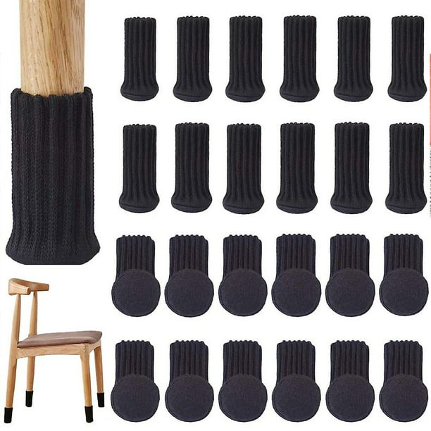 24 Uds. Calcetines para silla, calcetines para muebles de alta elasticidad,  almohadillas antideslizantes para silla, color negro oso de fresa  Electrónica