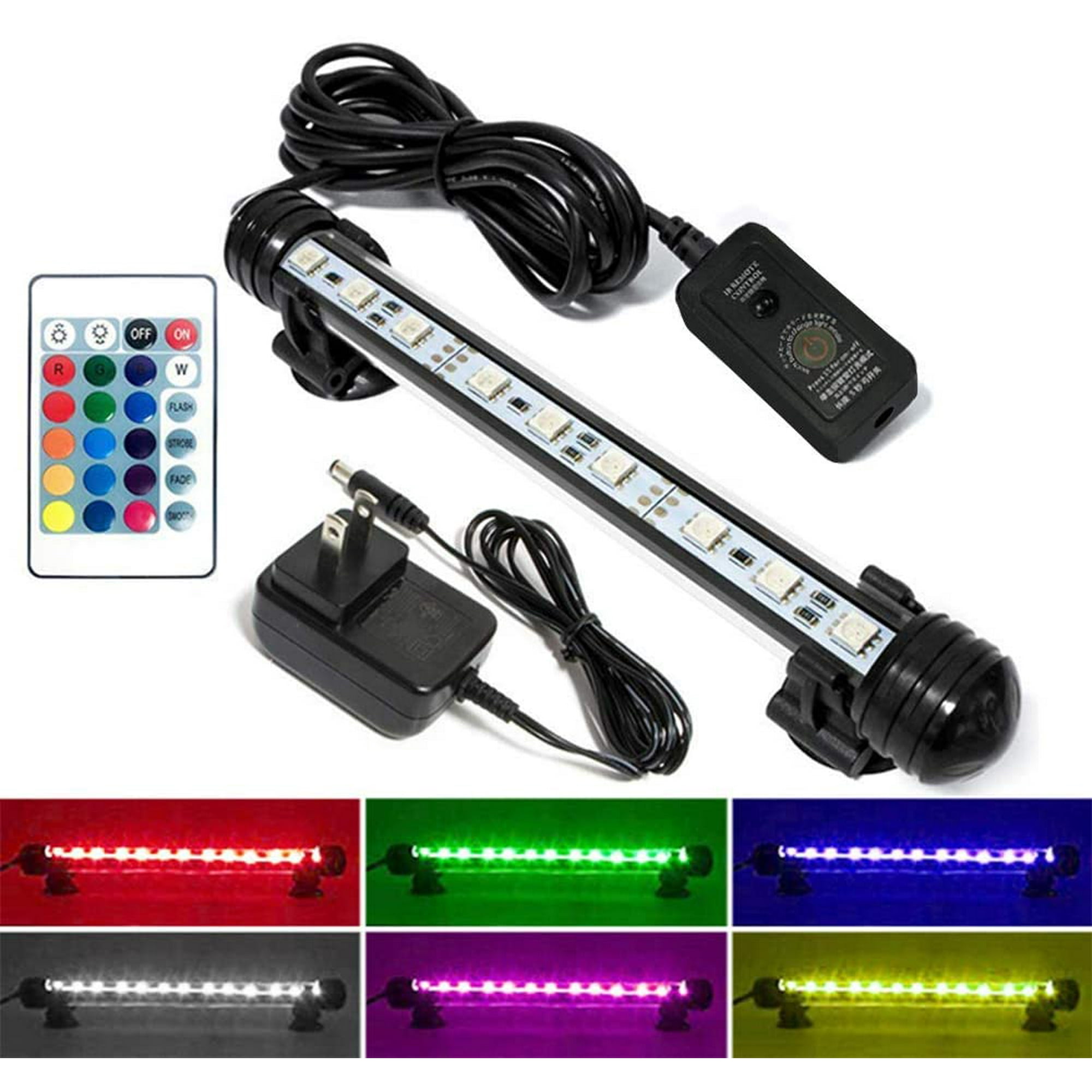 Luz de acuario LED, luz de pecera con control remoto inalámbrico, cambio de  color RGB, brillo ajustable, luz LED sumergible bajo el agua Ofspeizc  WMZL-571-4