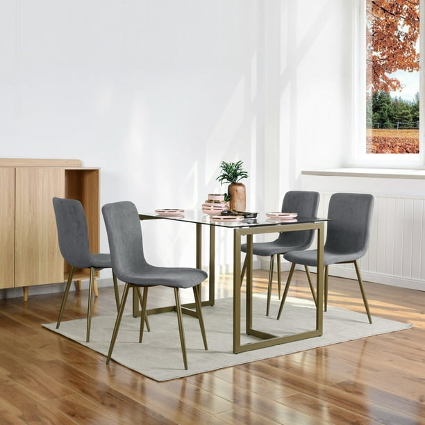 MESA COMEDOR Industrial, Moderna y Minimalista con cubierta de madera y  patas de acero para 4 sillas : : Hogar y Cocina