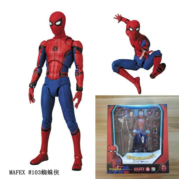Mafex 103 Marvel Spider-Man BJD Spiderman HomeComing Tom Holland figura  modelo juguetes para niños 15cm Fivean unisex