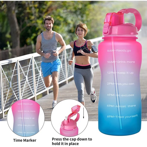 2 botellas de agua para ejercicio de de 2, para gimnasio, fitness