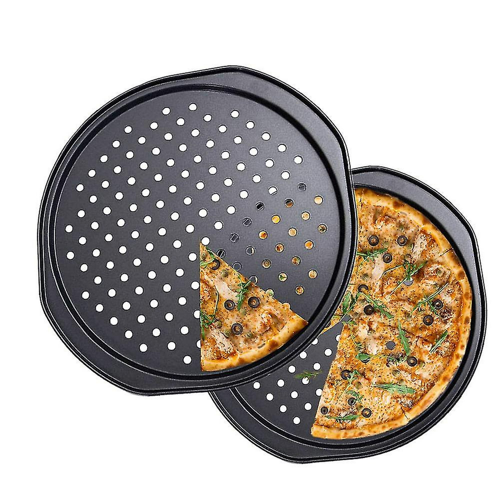 Sartén perforada de aleación de aluminio para Pizza, bandeja redonda  antiadherente para Pizza, horno para hornear, herramienta para hornear,  varios tamaños - AliExpress