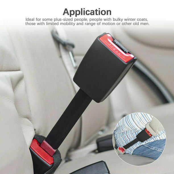 Extensor de cinturón de seguridad con hebilla de cinturón de seguridad de 2  piezas, vista de cinturón con clip para asiento de automóvil