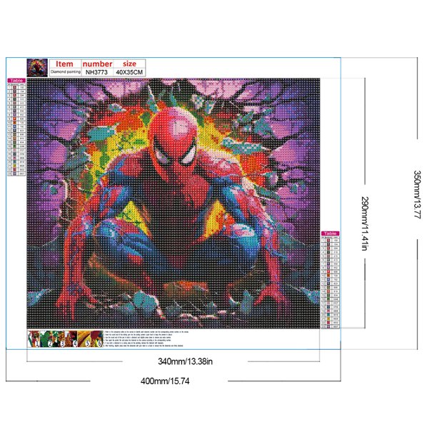 Diamond Painting 5D DIY Kit completo de taladro redondo Spider-Man