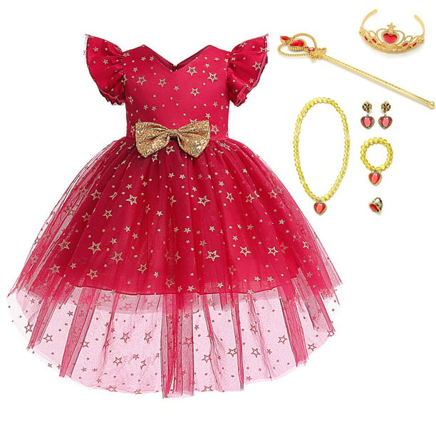 Vestidos de fiesta con estampado floral para niñas, vestido de fiesta  formal de princesa para niños