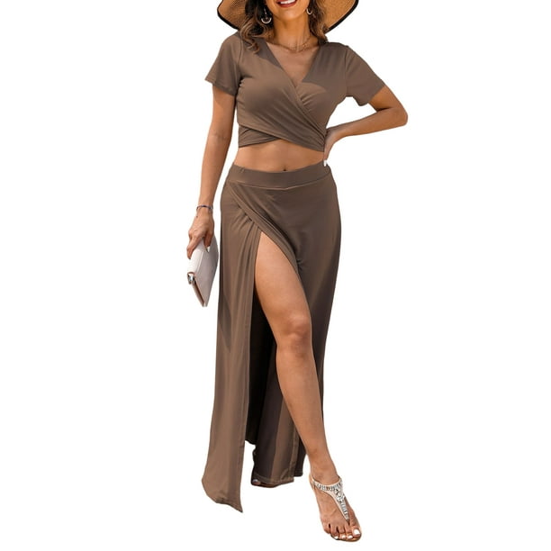 2 piezas Body disfraz de color combinado con top, Mode de Mujer