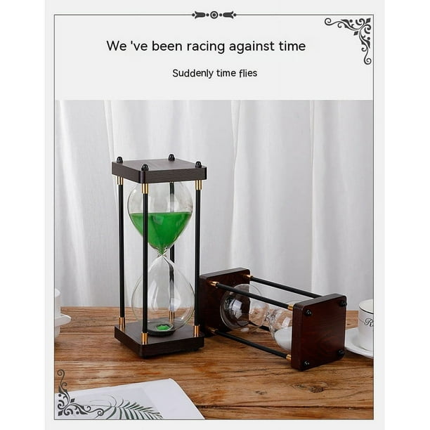 Reloj de arena Temporizador de arena 60 minutos Temporizador de vidrio de  arena para mantel romántico Escritorio de oficina Estante para libros  Gabinete de curiosidades Regalo de cumpleaños