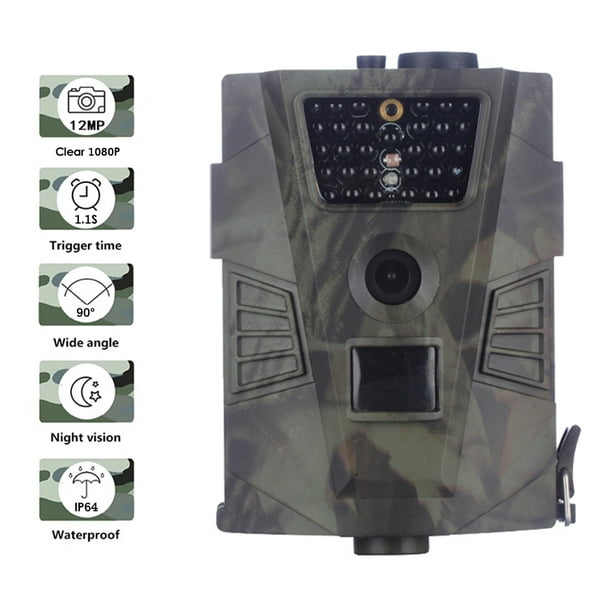 Cámara de rastro - Cámara de caza de 1080P 20MP con sensor de movimiento  gran angular de 120°, sin brillo IR visión nocturna activada por  movimiento
