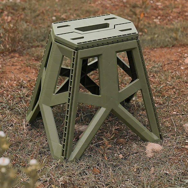Taburete plegable portátil Sil de camping Ligero y resistente Taburetes de  perezosos Muebles de asiento para mochileros al , Verde Macarena Taburetes