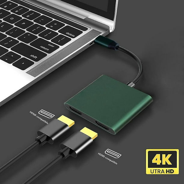Adaptador USB a HDMI, concentrador USB 5 en 1 3.0 con HDMI 1080p para  monitor extendido, PC, laptop, 2 puertos USB, lector de tarjetas SD y Micro  SD