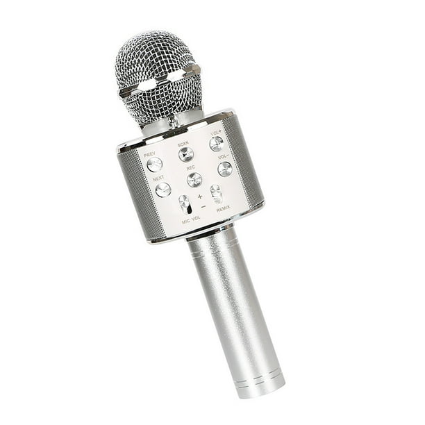 HOPEMOB Micrófono Inalámbrico de Bluetooth Micrófono Karaoke Player  Micrófono Color Gold para KTV Karaoke Player Compatible con  PC/iPhone/Android/Smartphone (Plata) : : Instrumentos Musicales