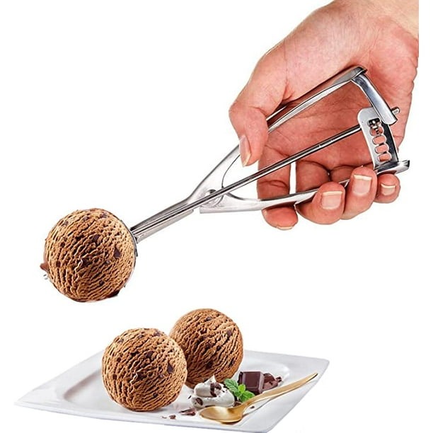 Kitchen Buddy - Cucharas versátiles para galletas - Cuchara de helado de  acero inoxidable con gatillo - Para cocinar, hornear y porción de comida 