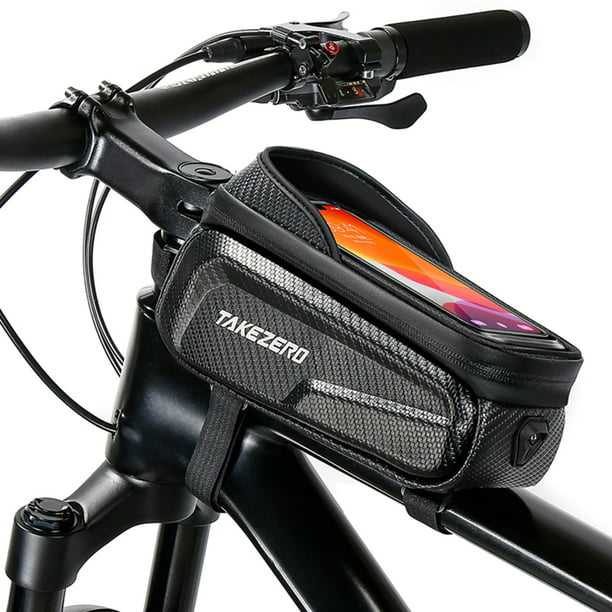 Bolsa de marco frontal para teléfono para bicicleta, impermeable, para  montaje en teléfono, bolsa de tubo superior, accesorios para bicicleta,  bolsa