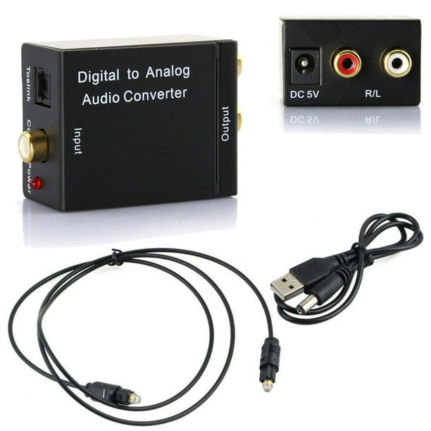 Cable Coaxial Óptico Digital a Analógico, RCA L/R, Convertidor de