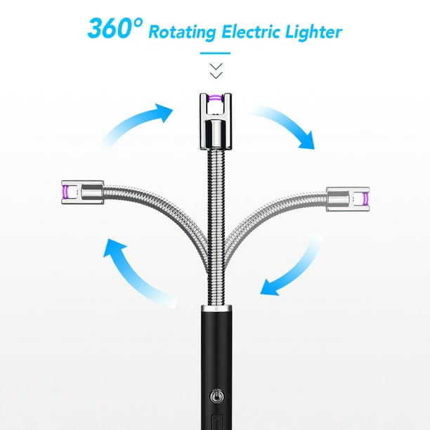Encendedor de velas Encendedor eléctrico USB Recargable 360 ° Encendedor  flexible para