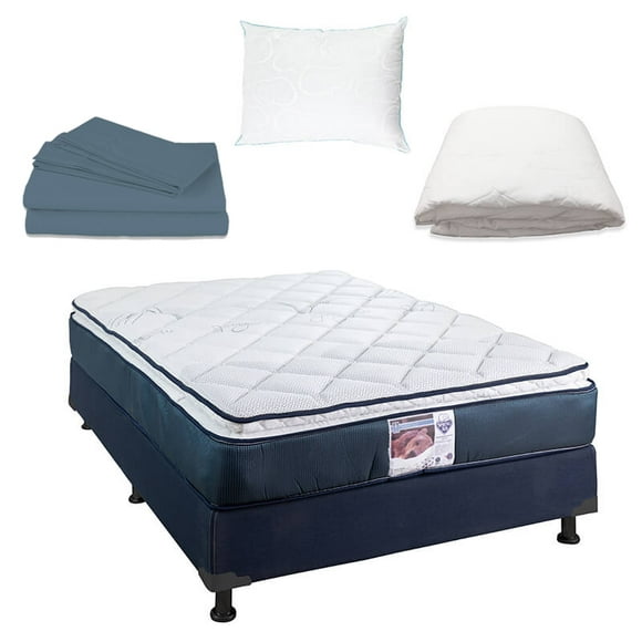 colchón individual  box blu  sábanas  protector de colchón  almohada de osos spring air dicasa monaco