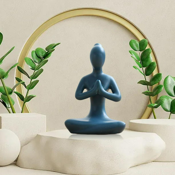 Adornos Minimalistas Decoración Hogar Figuras Decorativas Salón Dormitorio  Oficina Estilo azul 2 perfke Figura de postura de yoga