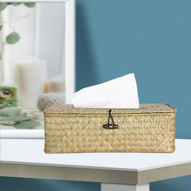 Caja de pañuelos – Caja decorativa de papel natural para pañuelos, soporte  de pañuelos faciales vintage para baño, cocina, dormitorio, sala de estar