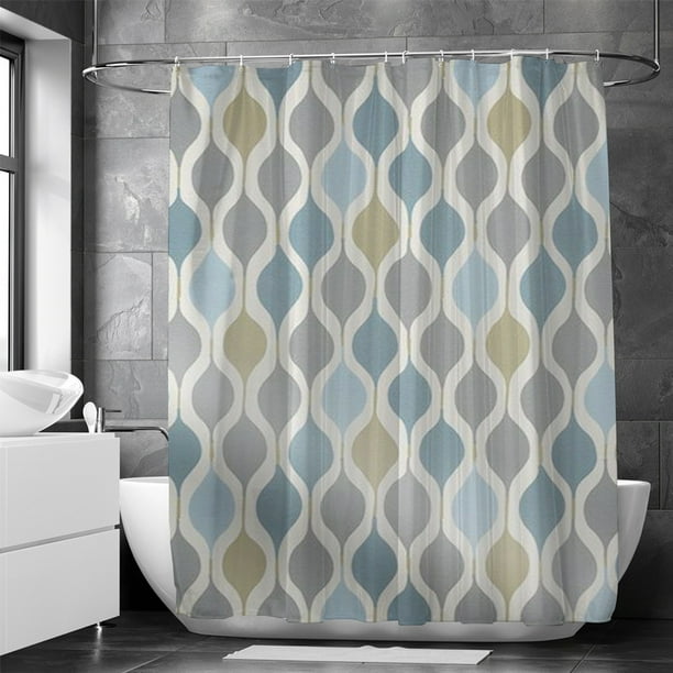 1 cortina de ducha impermeable de 180 x 180 cm hecha de poliéster, antimoho  y antibacteriana para ba TUNC Sencillez