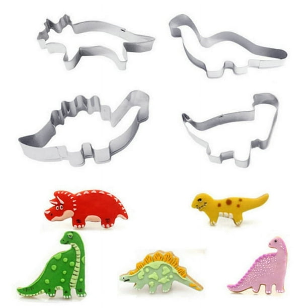 6pcs Dinosaurios Moldes Galletas,3D Molde Galletas,Cortador Galletas  Niños,Moldes Galletas Infantiles,Moldes para Galletas Plástico,Dibujos  Animados