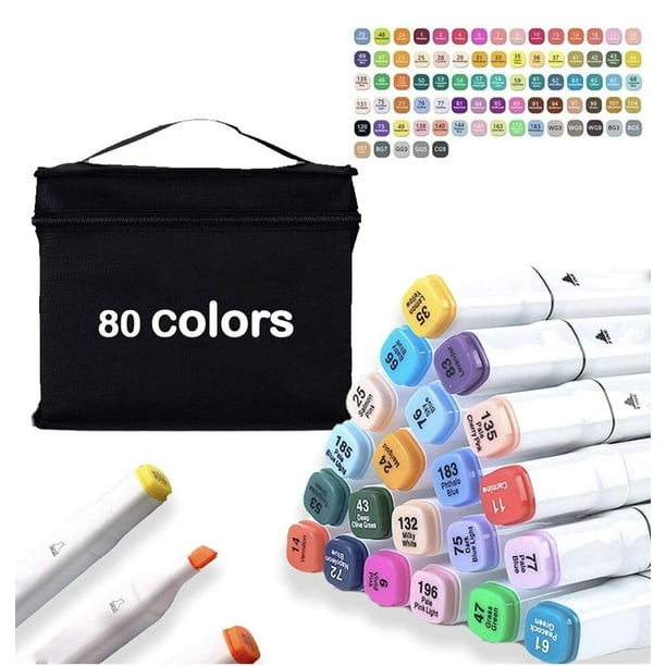 Tongfushop Marcadores, 60+2 marcadores de colores para niños, juego de  marcadores de alcohol, marcadores para colorear para adultos, dibujos,  bocetos