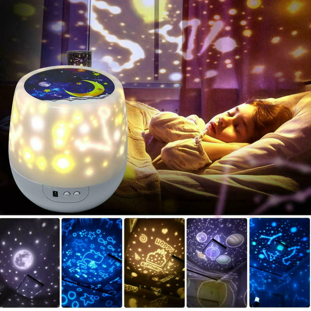 Luz de noche LED ayuda para dormir con proyector cielo estrellado