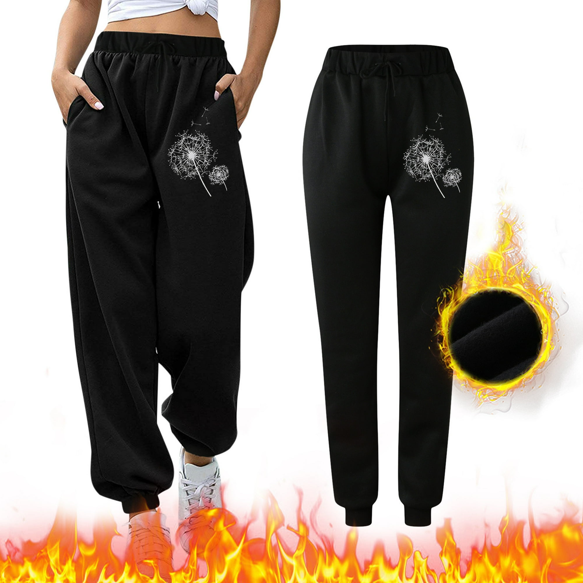  Pantalones deportivos casuales con estampado de letras para  mujer, pantalones deportivos de cintura alta con bolsillos, Negro 02, XL :  Deportes y Actividades al Aire Libre