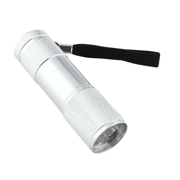 Mini aluminio negro UV ULTRA VIOLETA 9 LED LINTERNA Antorcha Lámpara de luz  Likrtyny Iluminación del hogar multifuncional