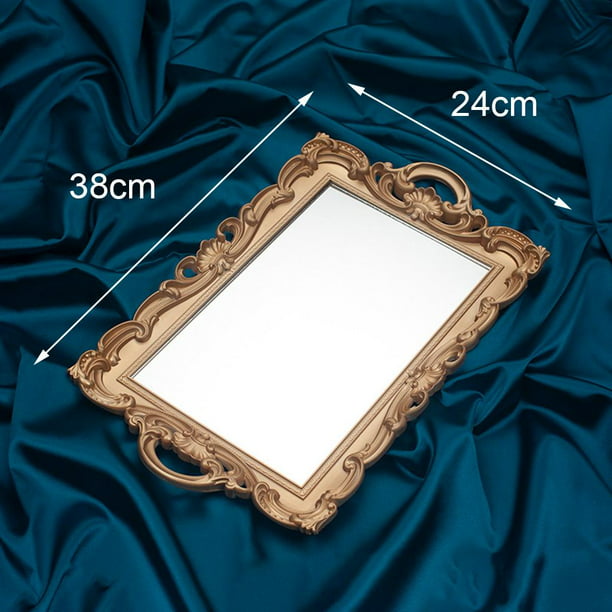 2 bandejas decorativas con de espejo dorado para collar onizador de Gloria  Bandeja decorativa de boda