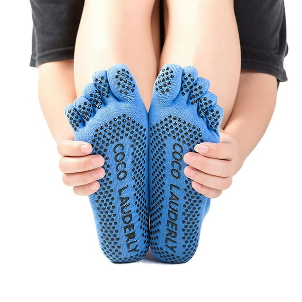  Calcetines de yoga antideslizantes con empuñaduras