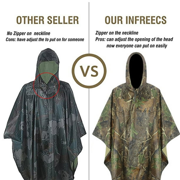 Poncho lluvia rip stop camuflage