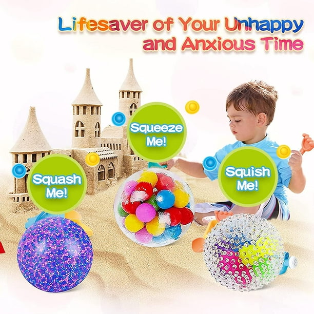 Paquete de 60 juguetes sensoriales antiestrés con bolas antiestrés para  niños, adolescentes y adultos, paquete de 60 juguetes para terapia o