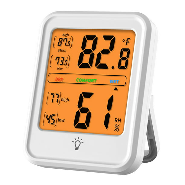Geevon Higrómetro digital para interiores, medidor de humedad de la  habitación con batería, indicador de monitor de humedad de temperatura para  el