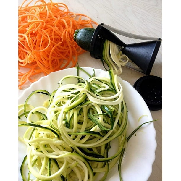 Rallador de verduras en espiral, espiralizador de verduras para hacer pasta  de fideos de calabacín, negro JM