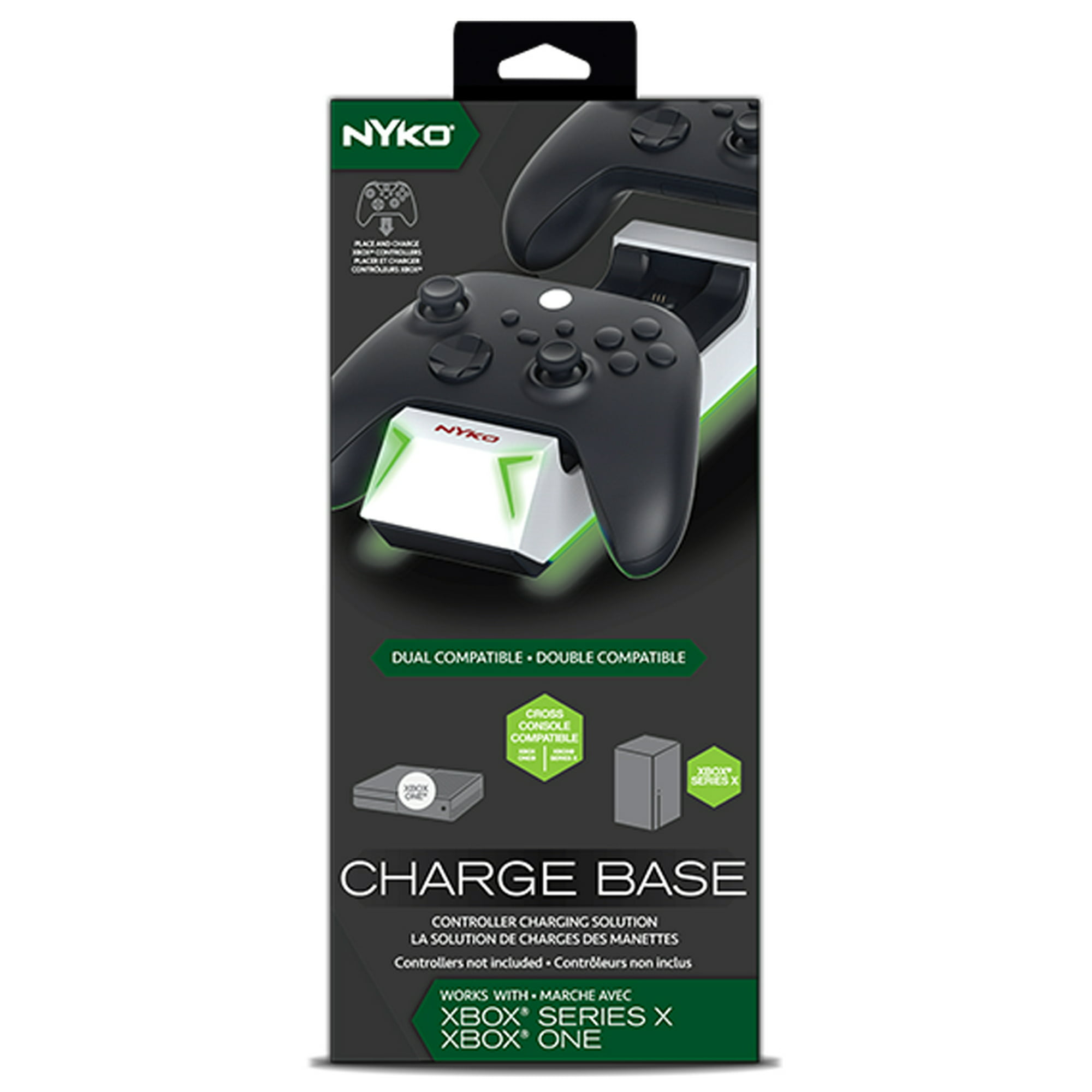 Base De Carga Dual Nyko Incluye 2 Baterias 1200 mAh para Control Xbox One y Series  X Negro (Black)