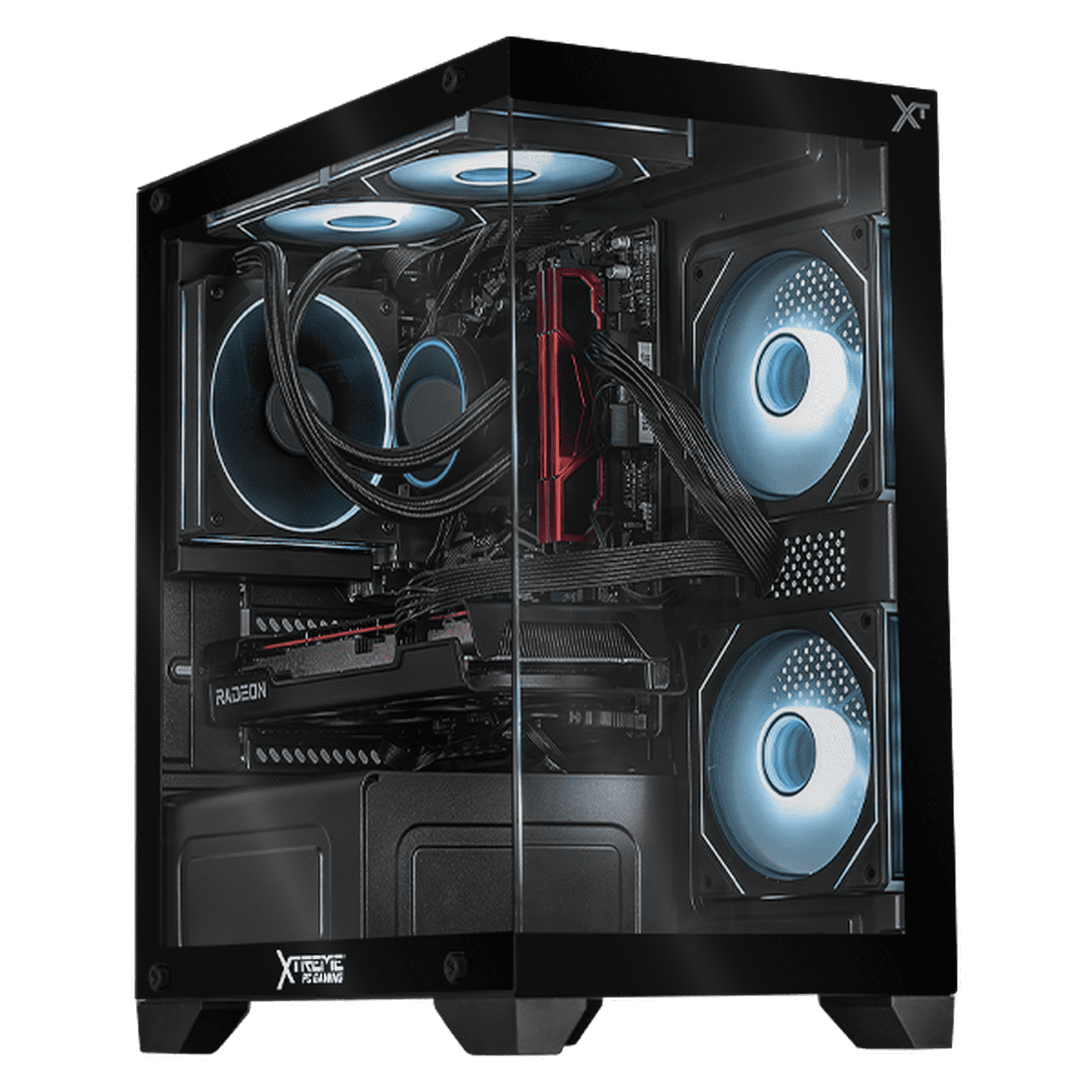 Computadora gamer xtreme pc gaming amd radeon rx 7600 ryzen 7 5700x 16gb ssd 1tb sistema liquido wifi black experiencia de juego fluida en nivel medio