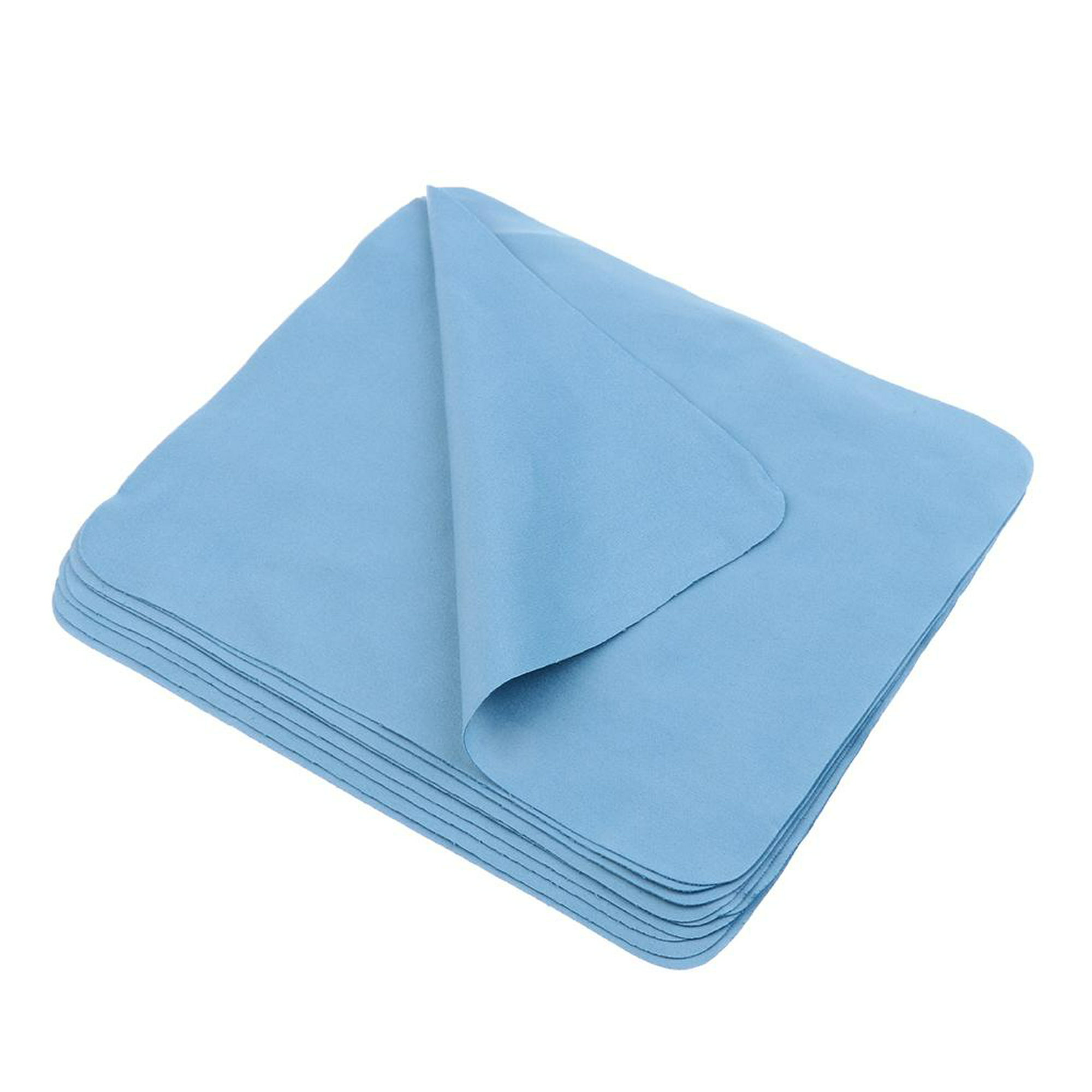 LANBO-toallitas de microfibra para limpieza de gafas, paño para limpiar  lentes y pantallas de teléfono, color azul, 100 piezas, 13x13cm