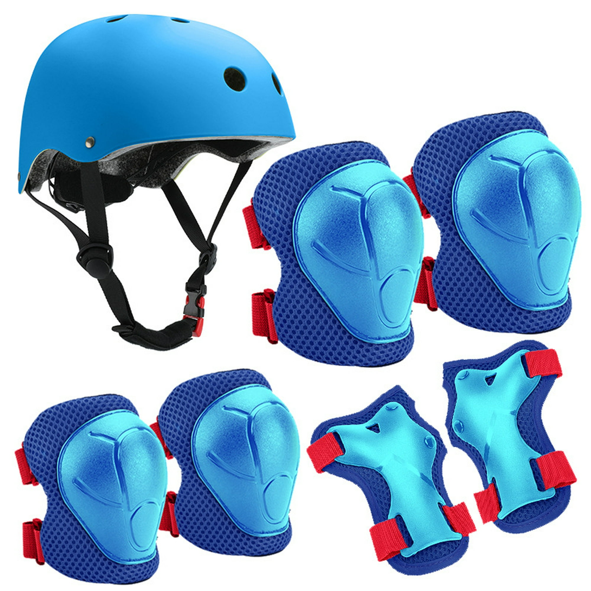 Kit Casco Protección Niños Bicicleta Eo Safe Imports Esi-5756 Color Azul