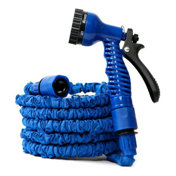 Manguera Flexible Expandible 22.5 Metros Pistola Jardin Color Azul