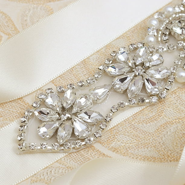 RUGUOA Cinturones Pedreria Mujer Fiesta de Boda Cinturón de Diamantes de  Cristal de Imitación de Vestido de Novia: : Moda