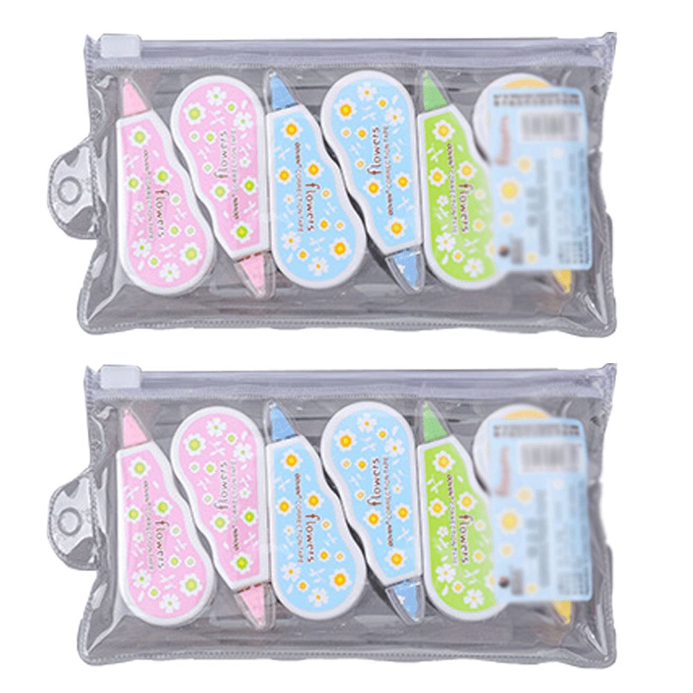6 Cintas Correctoras De Rodillo Mini - Colores Degradados, Para Estudiantes, Oficina O Escuela, Fácil De Usar