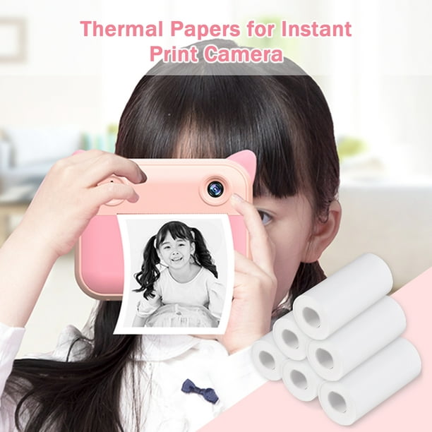 6 rollos de papel de impresión de recarga de cámara instantánea para niños,  conjunto de papel de impresión térmica HD, accesorios para cámara