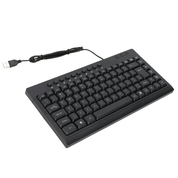 Mini teclado para el hogar, oficina, computadora de escritorio, portátil,  95 teclas, negro, Mini teclado USB con cable, único y pequeño, árabe