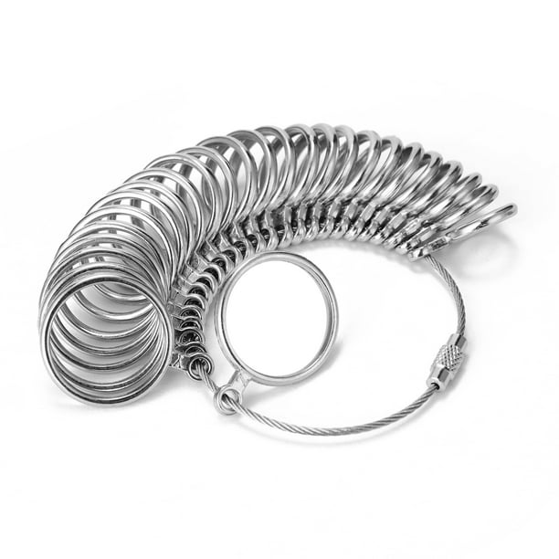  Medidor de anillos de metal y medidor de anillos de plástico :  Arte y Manualidades